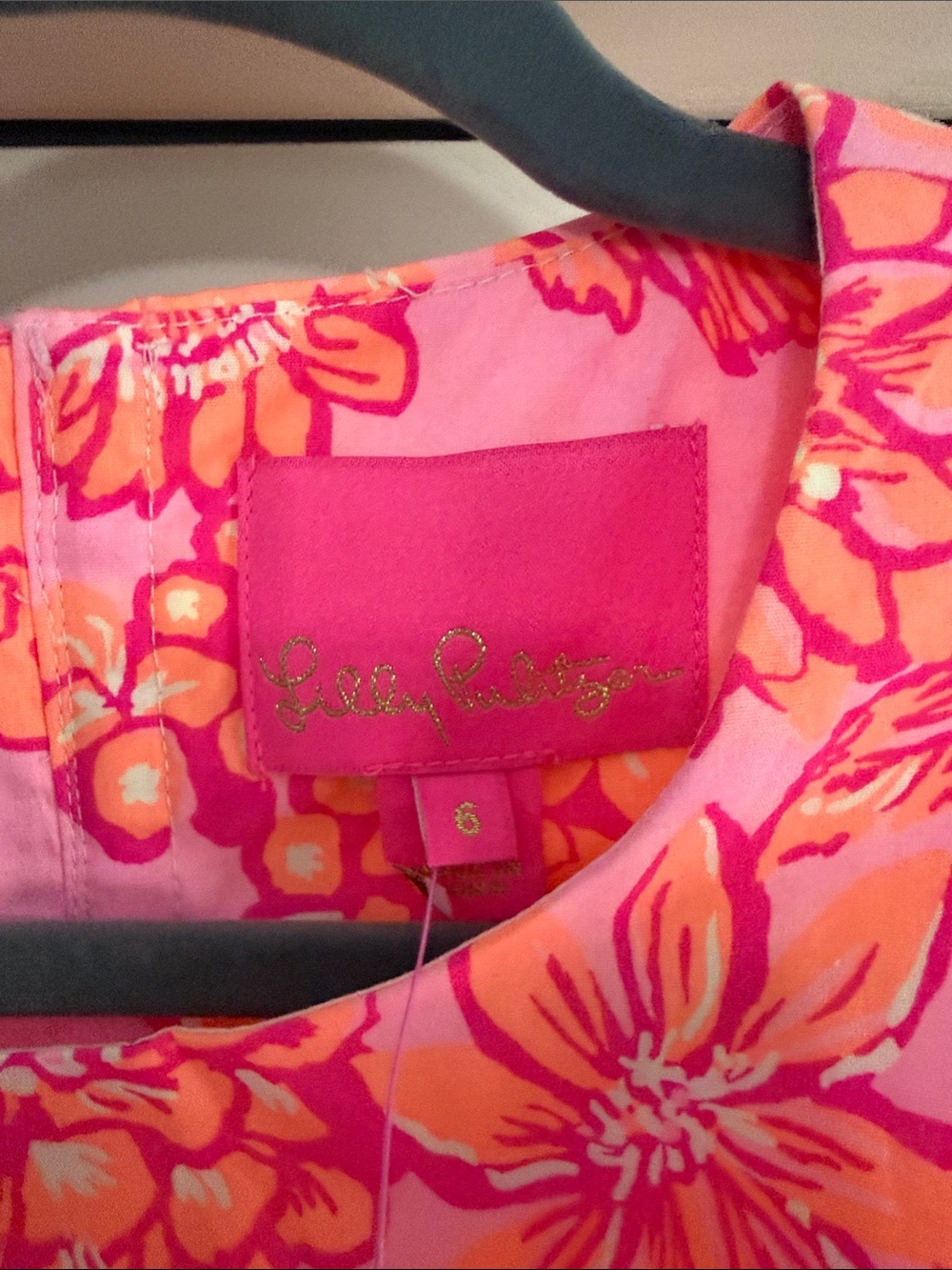 Lilly Pulitzer Bright Pink & Coral Floral Shift Dress - Picture 2 of 7
